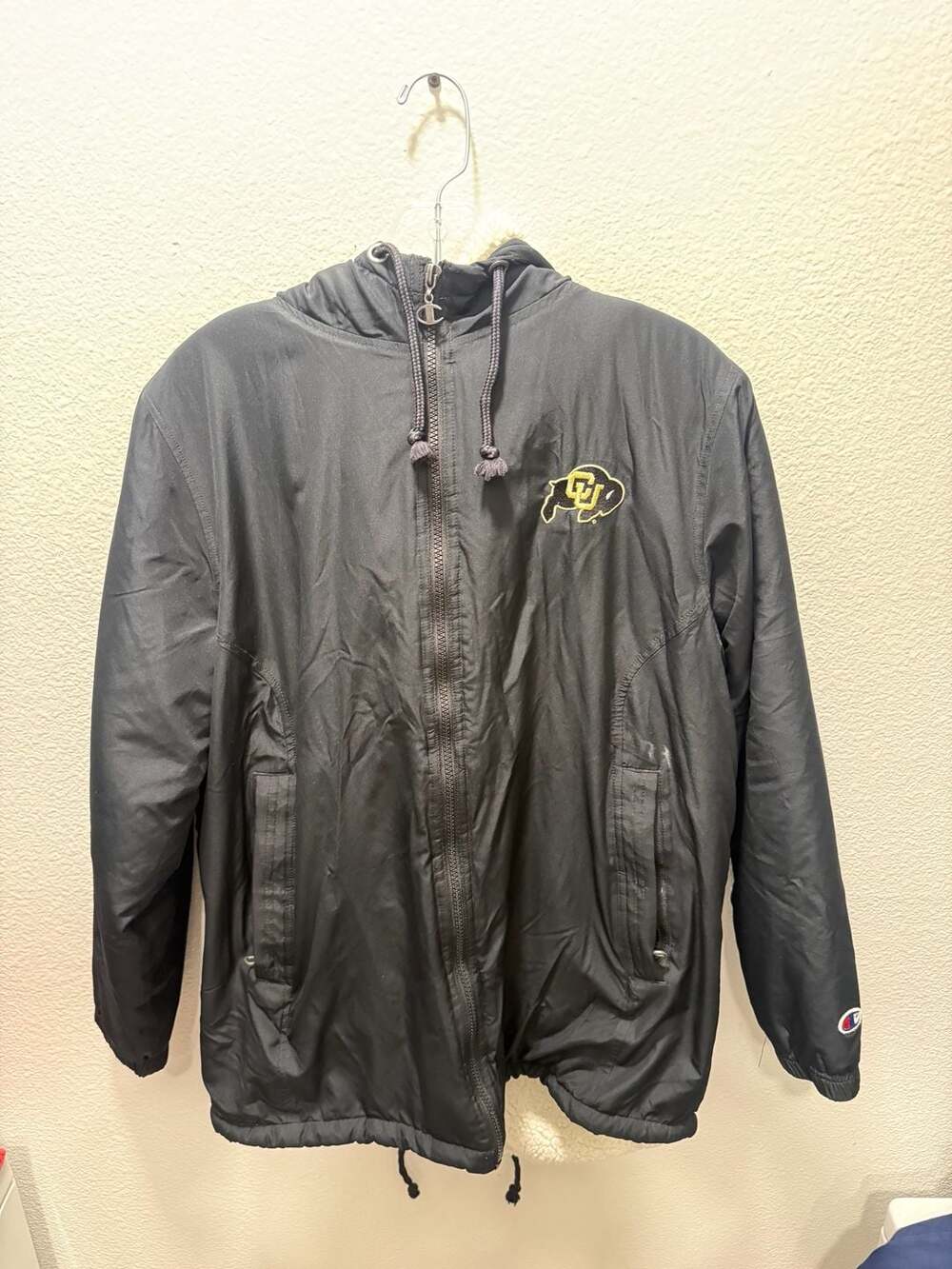 Champion Colorado Buffaloes Hooded Jacket Black Sz Small